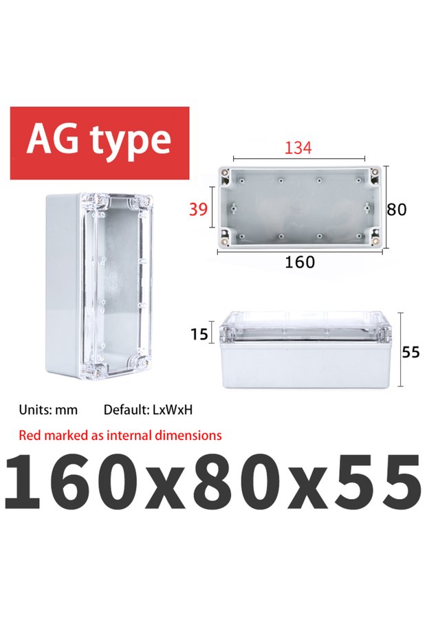 AG160X80X55T AGtype Waterproof Outdoor Enclosure Plastic Electronic Project Case Instrument Electric
