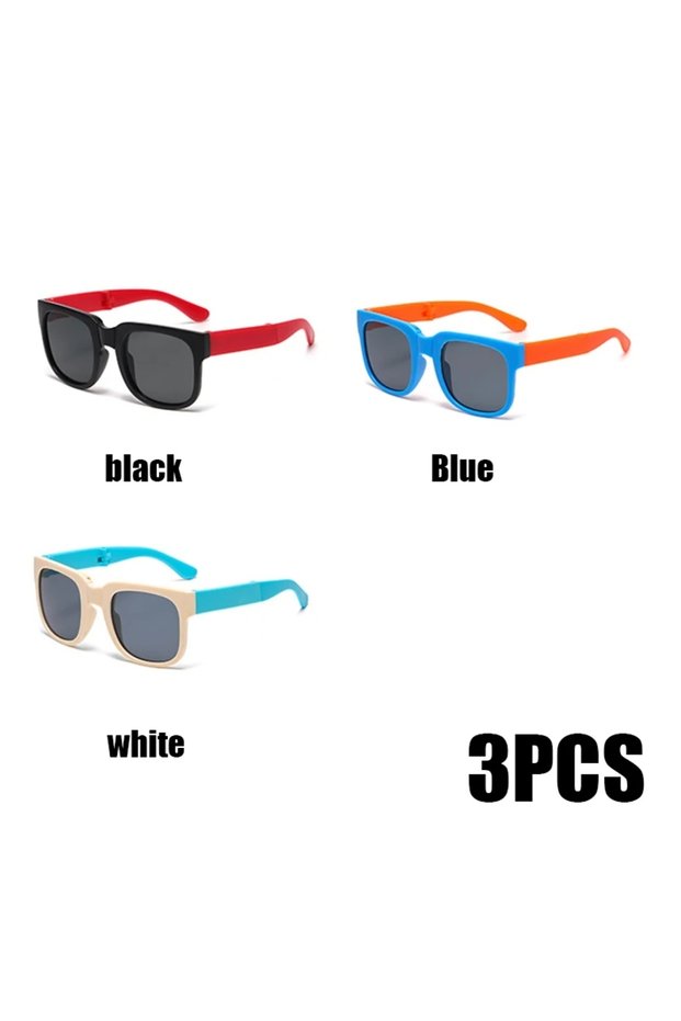 Black-Blue-White Children's sunglasses, boys and girls' sunshade, UV resistant glasses, baby sunglas