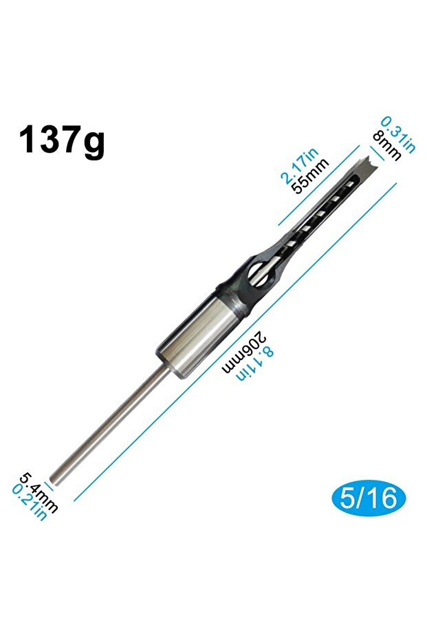 مقبض دائري 1 قطعة 7.94 مم نظام بريطاني للنجارة مثقاب ذو ثقب مربع للنجارة DIY ثقب مربع عشرة