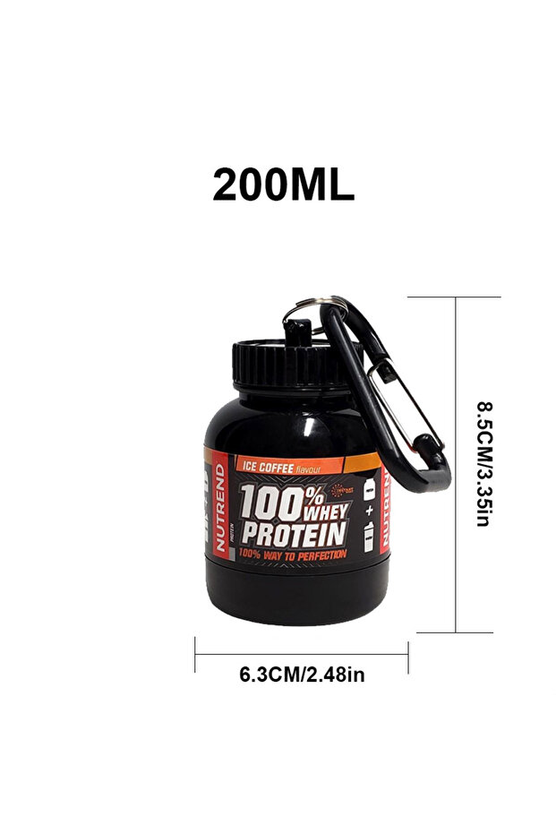 200ML C 100/200ml Portable Protein Powder Supplement Container Lightweight Leakproof Storage Bottle