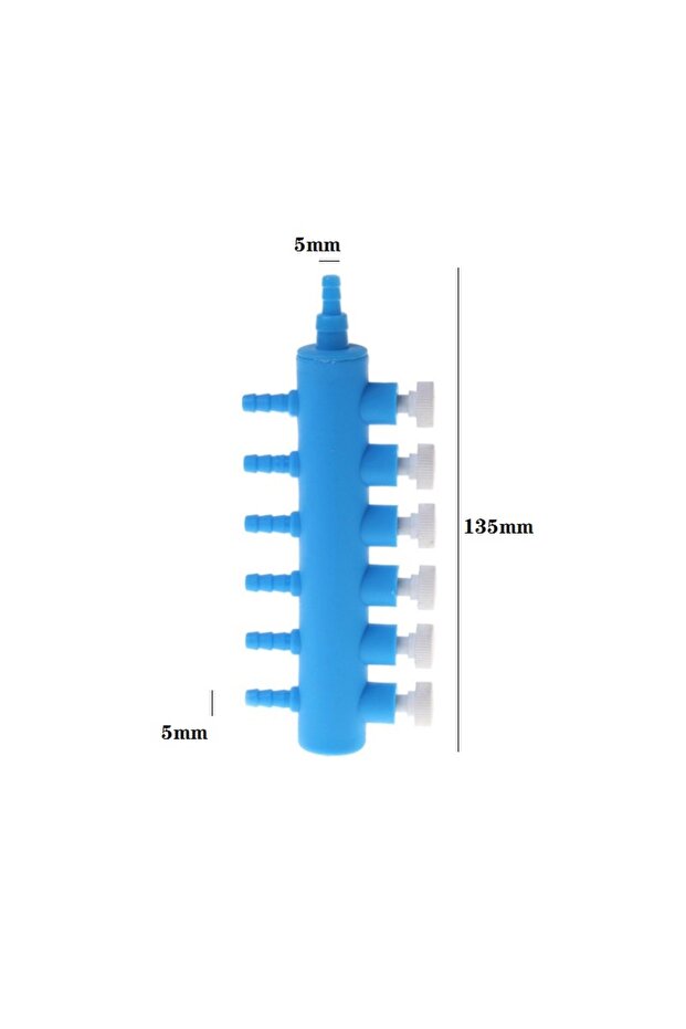 6 Aquarium Air Pump Hose Splitter Air Distributor Adjustable Tracheal Shunt Single Hole Oxygen Boos.