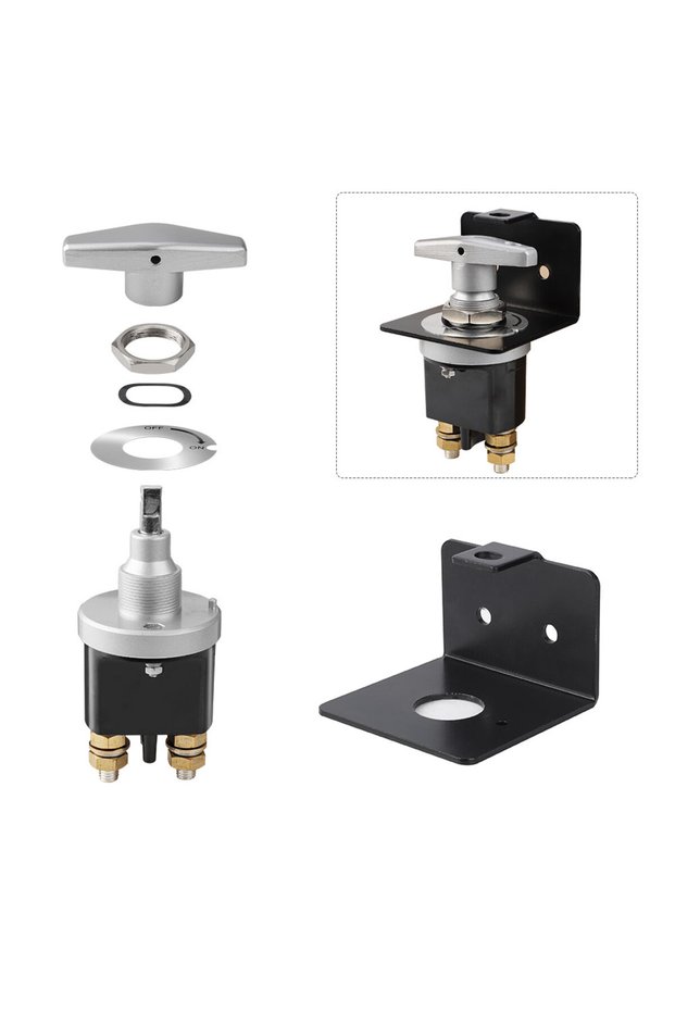 A With keyhole CNSPEED Heavy Duty 12V Battery Circuit Cutter Disconnecter Isolator Battery Kill Swit