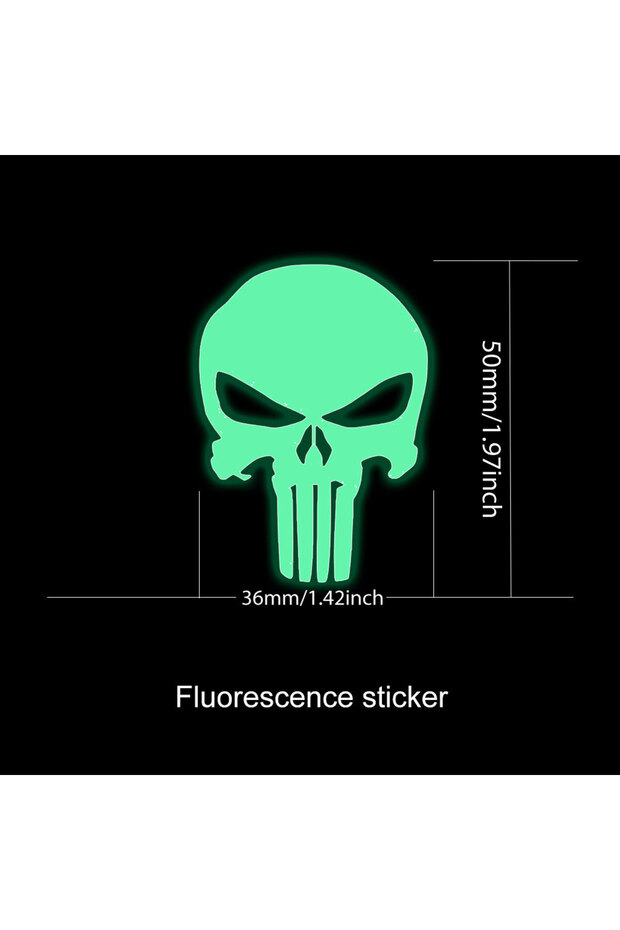 Fluorescence 1pc Skull Head Motorcycle Glow Stickers Waterproof Moto Helmet Decoration Motorbike Fue