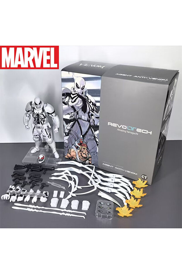 مع صندوق White Venom Ct White Venom Action Figure Ko عالي الجودة ملحقات متعددة Venom Model S