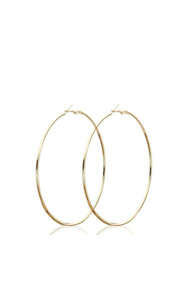 80mm S2-2pcs-golden 2pcs 30-100mm Small Big Circle Hoop Earrings for Women Men, Stainless Steel Ear