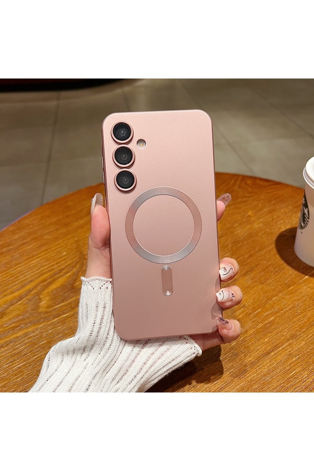Galaxy A55 RX-JSQ-rose gold Matte Lens Protect Case For Magsafe Samsung Galaxy S24 S23 S22 S21 A05 A