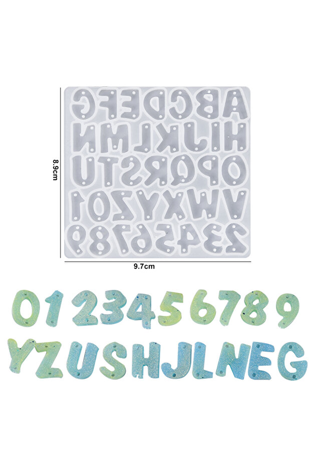 1 Alphabet Keychain Molds Alphabet Resin Silicone Mould Resin Letter Number Molds for DIY Keychain J