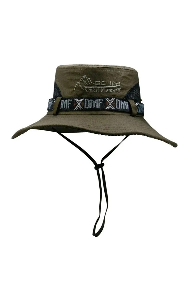 one size Army green Summer Men Bucket Hat Outdoor UV Protection Wide Brim Panama Safari Hunting Hiki