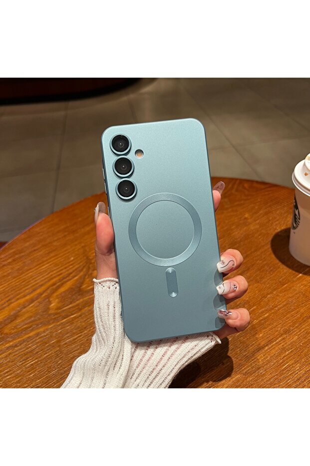 Galaxy S21 FE 5G RX-JSQ-light blue Matte Lens Protect Case For Magsafe S24 S23 S22 S21 A05 A06 A16