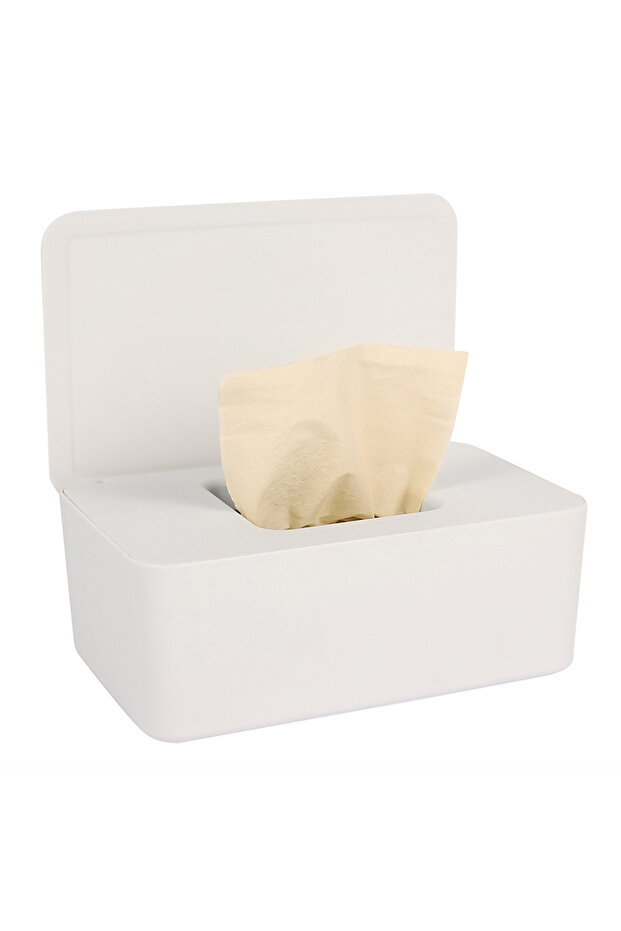 WHITE Wet Tissue Box Paper Dispenser Portable with Lid Tissue Storage Box Holder Dustproof Baby Car