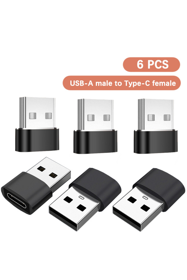 6 قطع محول OTG من USB C أنثى إلى USB A ذكر للشحن السريع ومزامنة البيانات متوافق مع ماك بوك