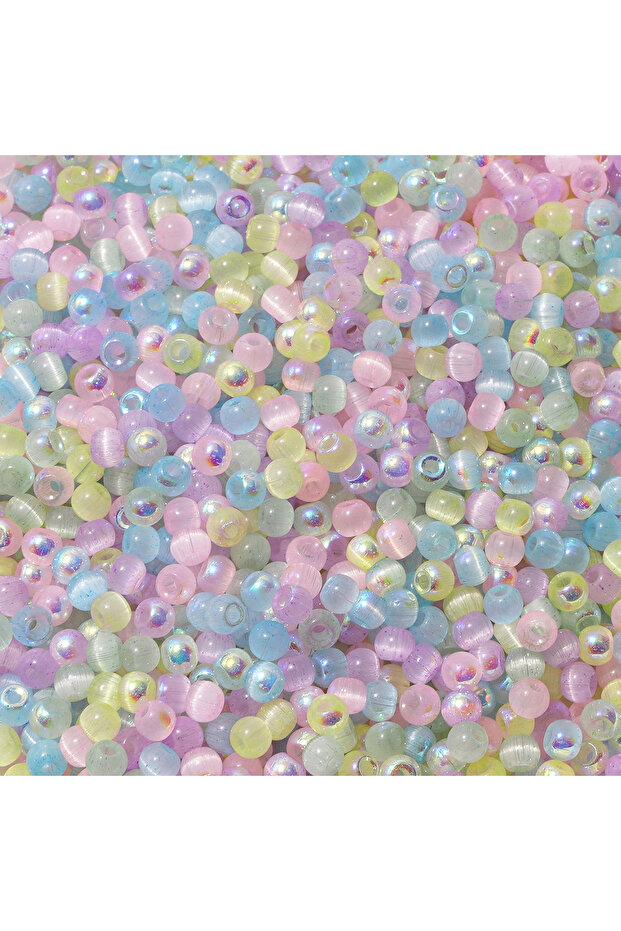 4MM MX1 150Pcs 4mm High-Quality Cat eye Seed Glass Multi-Color Rice Loose Cushion Beads, Used For Je