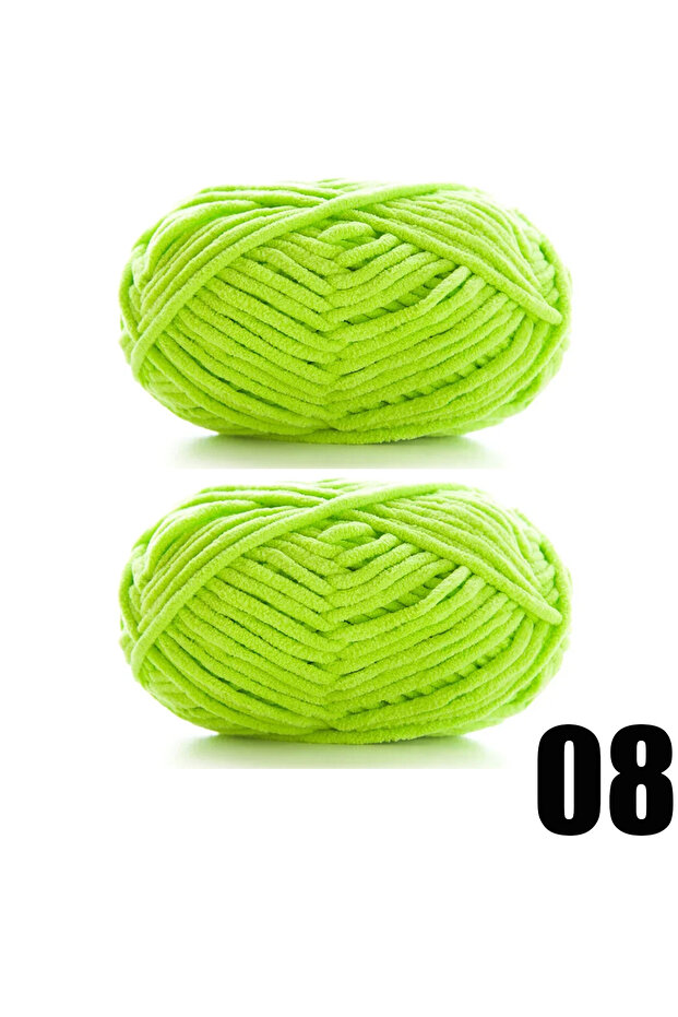2pcs 08 2pcsX50g Thick Velvet Yarn Handmade DIY Knitting Yarn Wool Line Scarf Hat Soft Chenille Yarn
