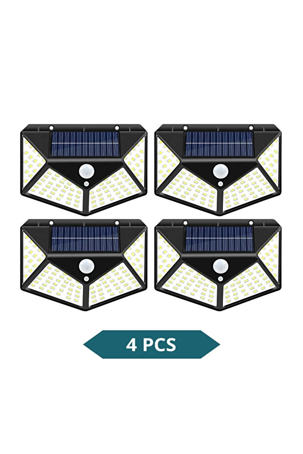 100LED 4 Pieces LED Solar Lights Outdoor Waterproof External Solar Lamp Motion Sensor Garden Lights
