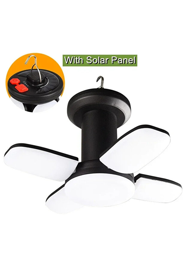 1PC 4-leaf High Power Solar LED Camping Lantern Rechargeable 4500mAh 1000LM Emergency Power Bank Fol