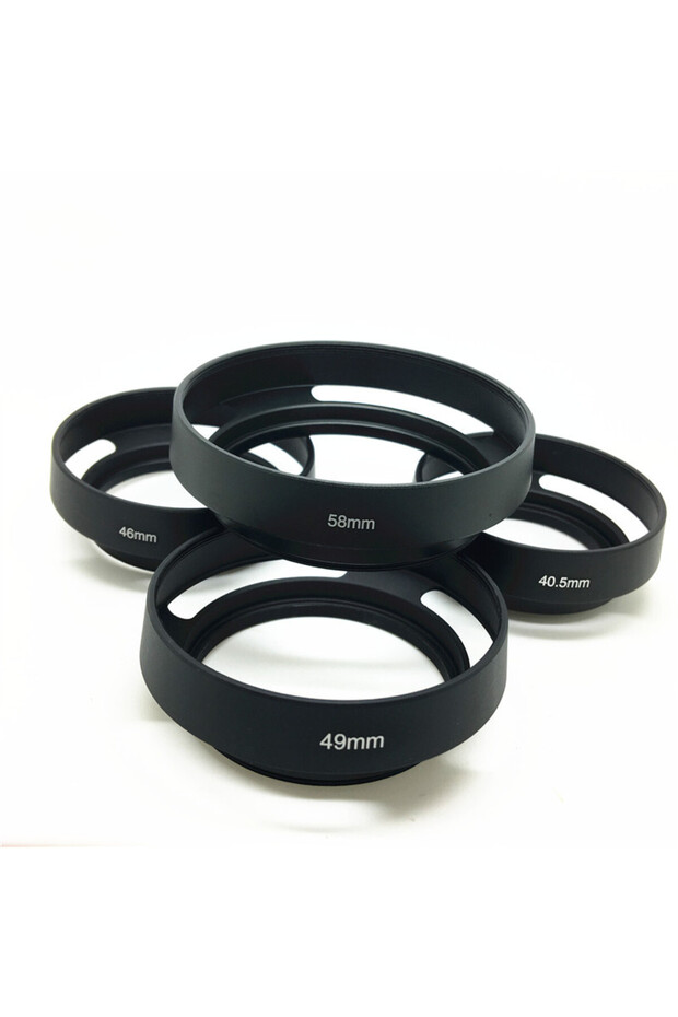 49mm 40.5 43 46 49 52 55 58 62 67mm Black Vented Curved Metal camera lens Hood for Leica M for Penta