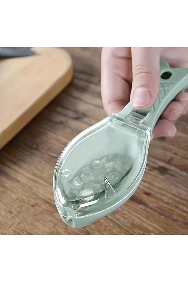 green 1pc Fish Scale Scraper Fast Remove Fish Skin Brush Fishing Scale Brush Graters Cleaner Kitchen