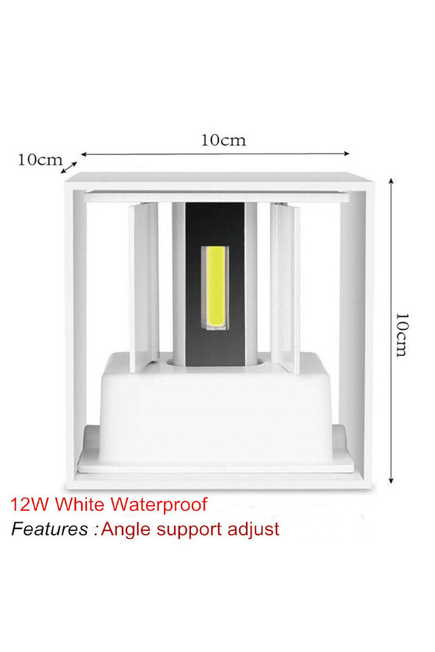 Waterproof 12w cold white IP65 LED Waterproof Wall Lamps 12W Indoor Outdoor Adjustable Wall Light Co