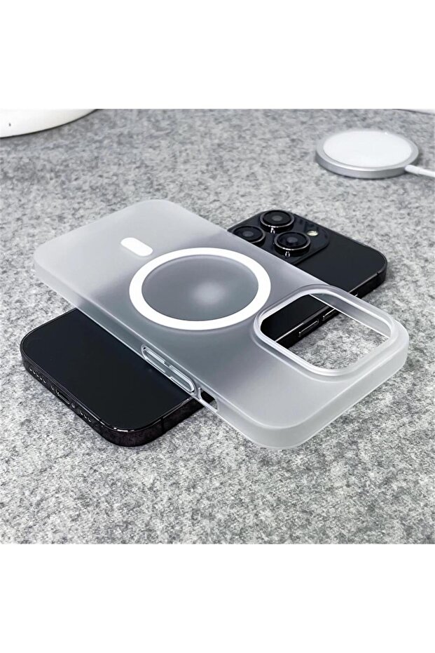For iPhone 15 Pro Clear Ultra Thin Matte Magnetic Wireless Charge Clear Case For iPhone 15 14 Plus 1