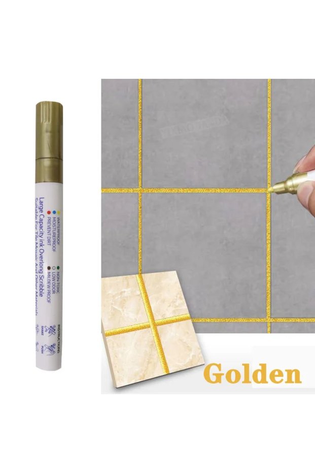 Golden Waterproof Tile Marker Grout Pen Wall Seam for Floor Bathroom Kitchen Toilet Wall Seam Repair