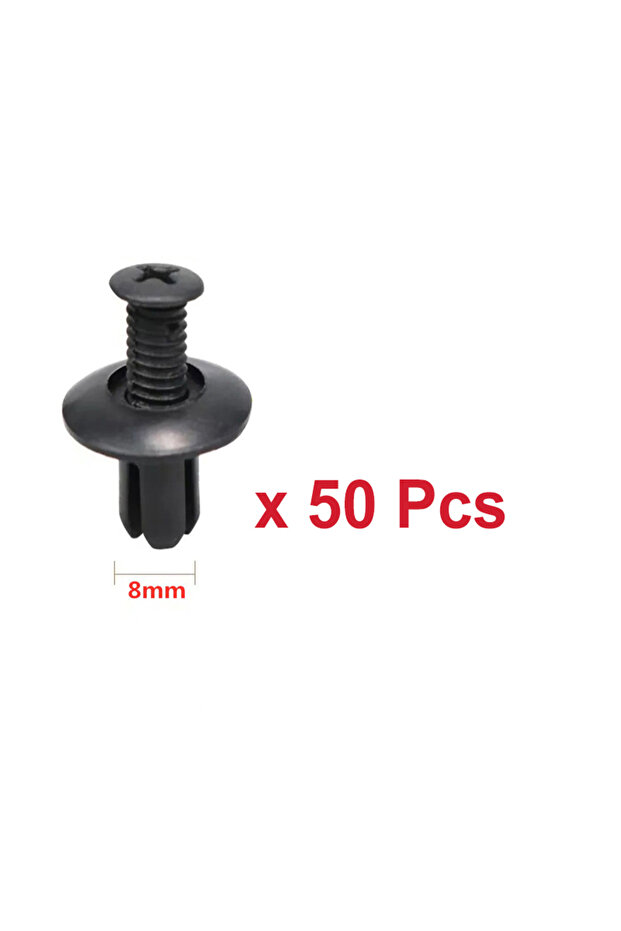 50pcs A 1/1000 Plastic Rivets Fasteners Screw 6mm/8mm Hole Car Bumper Fender Rivet Black Automobile