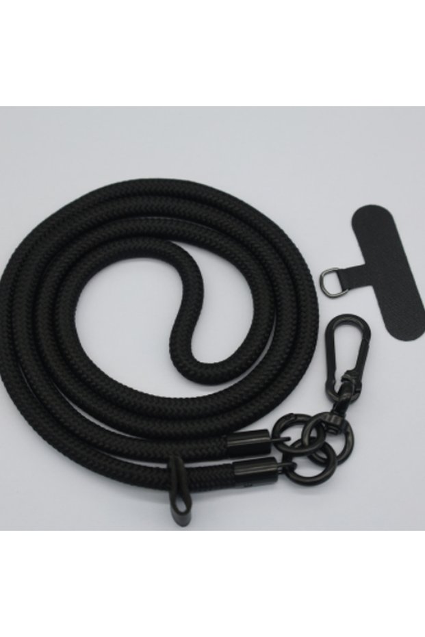 Black Fashion Shoulder Strap Phone Necklace Lanyard Wrist Straps with Hook Card Phone Cover Cord wit