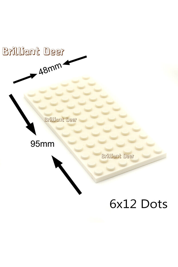 10 قطع بيضاء 10 قطع 6 × 12 نقطة لوحة قاعدة كلاسيكية MOC DIY شخصيات المدينة كتل البناء أجزاء الطوب كوم