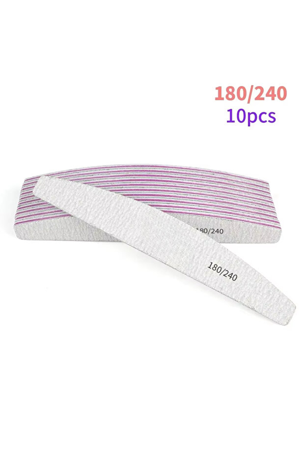 NF08-180240-10PCS 10 قطع/مجموعة مبرد أظافر مزدوج الجوانب بحبيبات 80/100/150/180/240