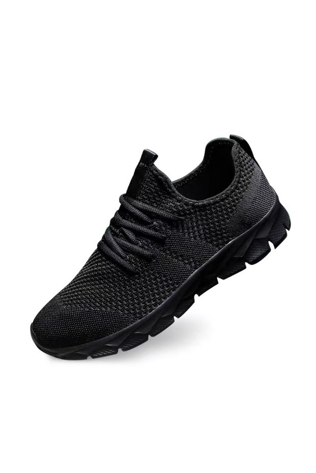 45 F33 black Men's shoes Four Seasons new plus size Flying weaving Lightweight Breathable Casual Spo