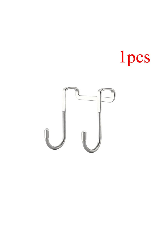 1pcs 304 Stainless Steel Hook Free Punching Double S-Shape Hook Kitchen Bathroom Cabinet Door Back T
