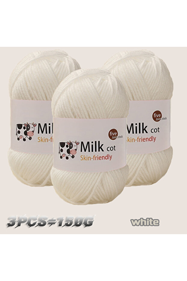 19 150g milk yarn handmade medium coarse DIY weaving yarn ball for knitting sweaters, hats, scarves