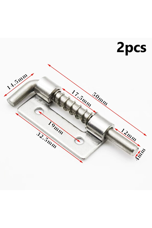 S Left 2PCS Spring Loaded Latch Pin 304 Stainless Steel Silver Window Cabinet Hinges Security Door B