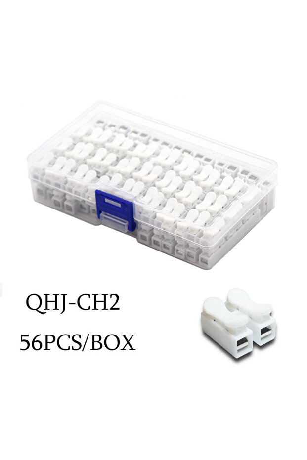CH2-56PCS موصل كهربائي سلكي صغير معلب 222 شريط إضاءة LED موصلات سريعة عالمية