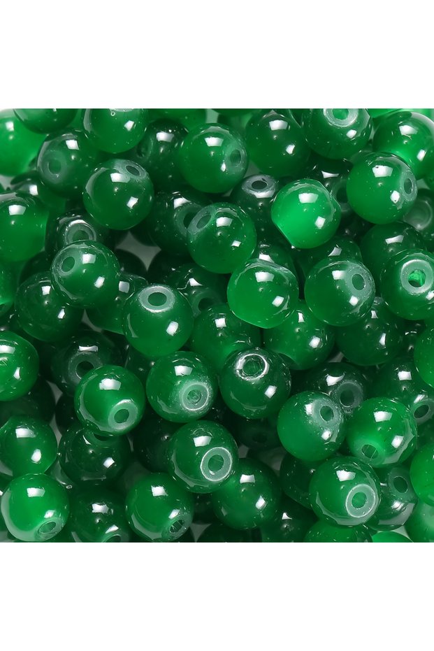 50pcs Jade green 30/50pcs 6mm Glass Round Beads Colorful Spacer Loose Beads for Necklace Bracelet Di