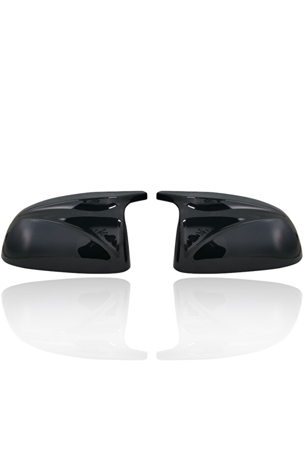 Bright black 2Pcs Glossy Black carbon pattern Rear Side View Mirror Covers Shell Replacement For BMW