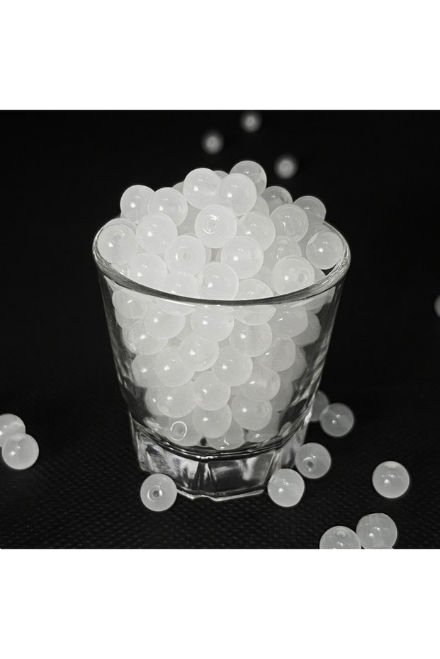 White 60pcs 8mm Round Glass Beads Classic Simplicity Beautiful Loose Beads Diy Bracelet Necklace Jew