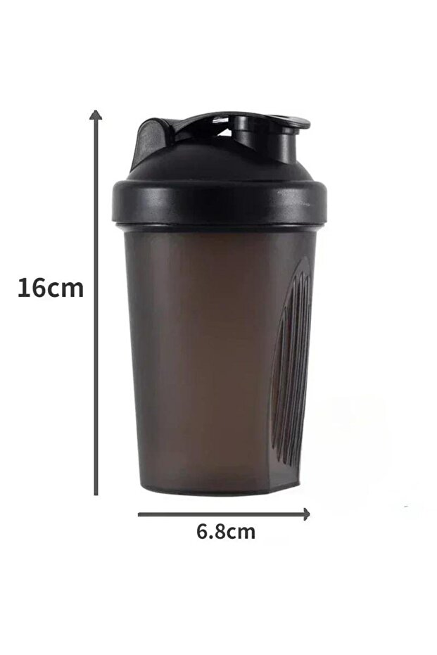 400ml 1pc black New 400ML Blender Shaker Bottle with Stainless Ball BPA Free Plastic Protein Shakes