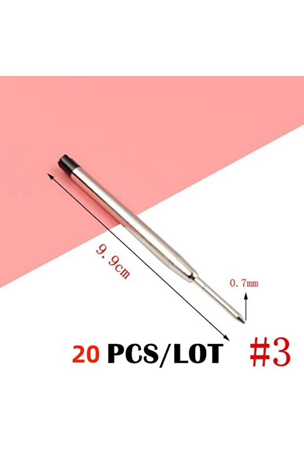 Blue 20PCS 9.9cm 20Pcs/Set Pen Refill Different Metal Ballpoint Pen Refills Office School Stationery