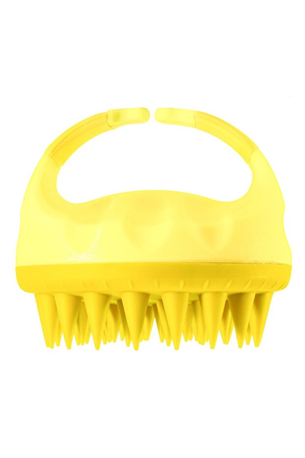yellow Scalp Scrubber Shampoo Brush Massager Clean Scalp Comb With Handle Hair Washing Brush Scalp E