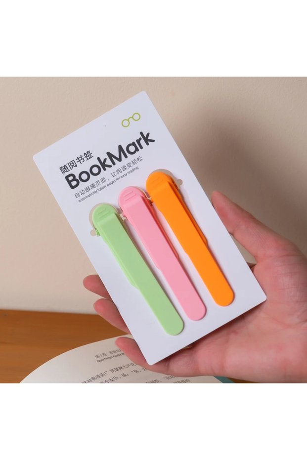 3PC-B 1/3 Pack Of Colorful Silicone Bookmarks, Automatically Turning Pages, A Student Accessory For