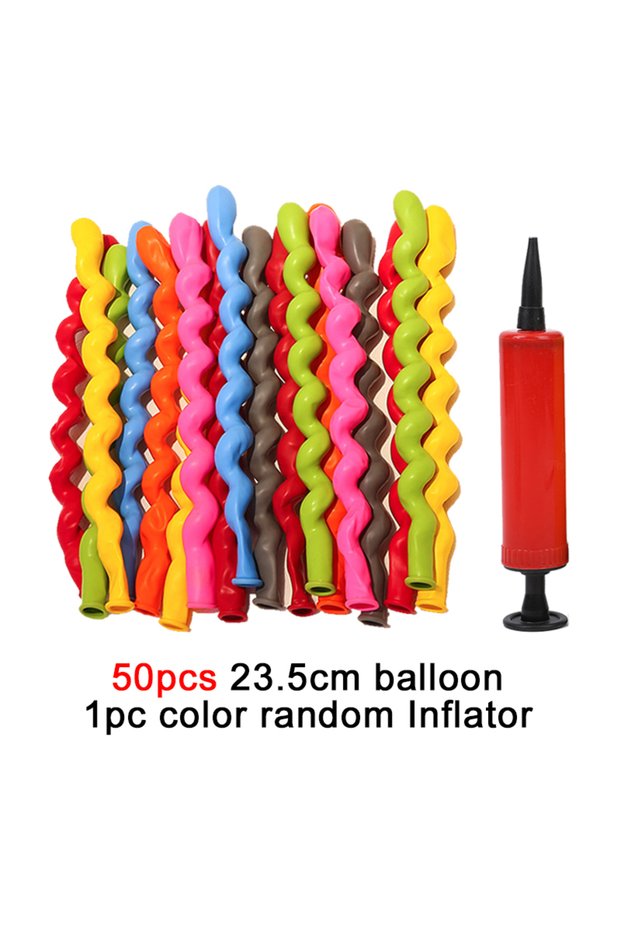 Other 50pcs LuoXuan DQT 50/100pcs Balloon Long Strip Spiral Style Color Latex Gathering Party Birth