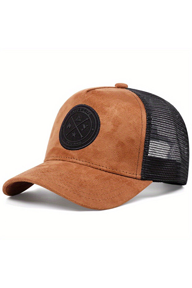 Brown Summer Mesh Baseball Cap Women Men ENJOY LIFE Letter Patch Snapback Hat Casual Breathable Unis