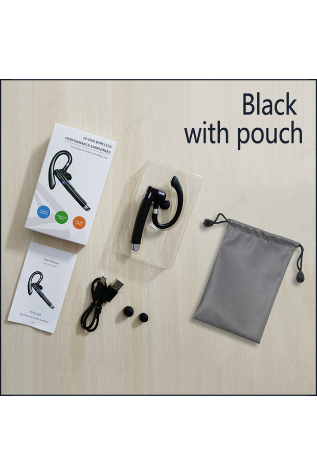 Black with pouch Wireless Headphones Bluetooth Headset With Microphone Earphones Handsfree Noise Ca