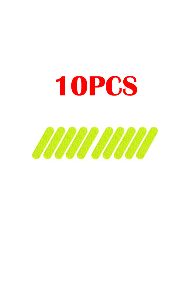 Green 10pcs Motorcycl Helmet Safety Warning Reflective Stickers Strip Waterproof High Visibility Ref