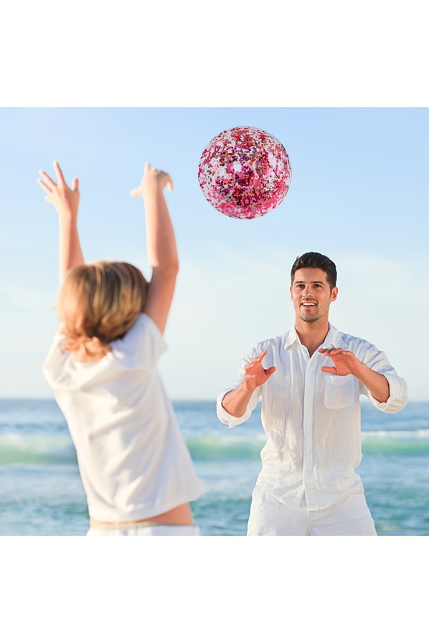 Rose Golden 1pc Inflatable Beach Ball PVC Sequin Bal Summer Beach Swimming Pool Party Water Sports F