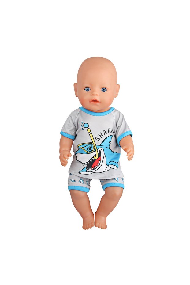 CL-0362-7 Doll Clothes Pajamas For 43cm Baby New Born&American 18 Inch Girl Doll Unicorn Shark Cart