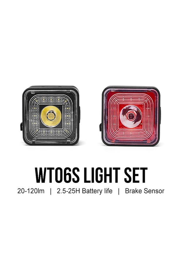 WT06 Suits Bicycle Smart Brake Sensing Light Front Rear Sets IP66 Waterproof MTB Road Bike Taillight