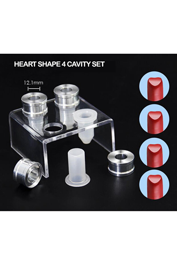 heart 4 Cavities Simple Design DIY Makeup Cosmetics Lipstick Mould Silicone Lipstick Mold Making Too