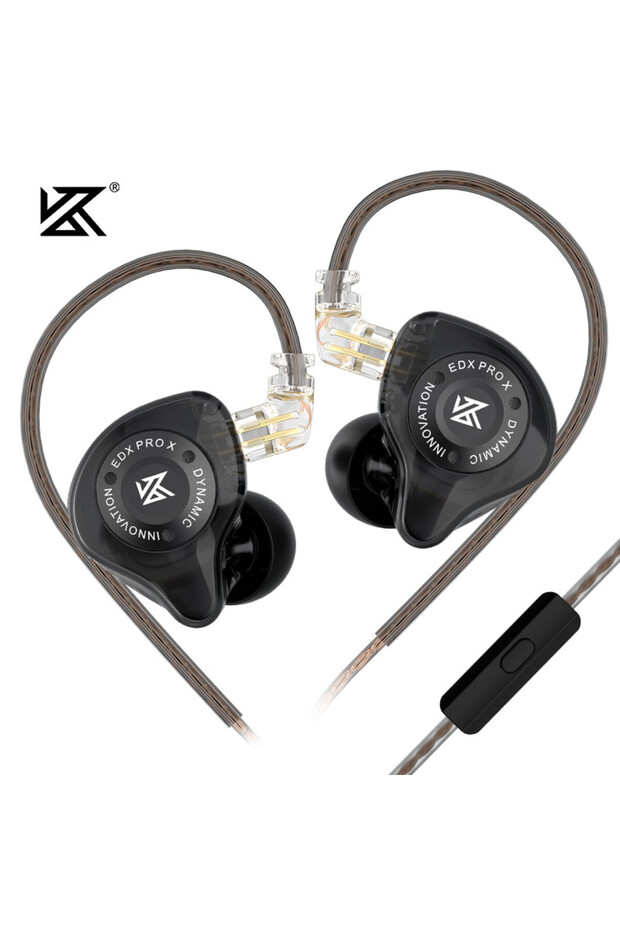 EDXpro X Black MIC KZ EDX PRO X In Ear Dynamic Drive Earphone HIFI Bass Music Earbud Sport Noise Can
