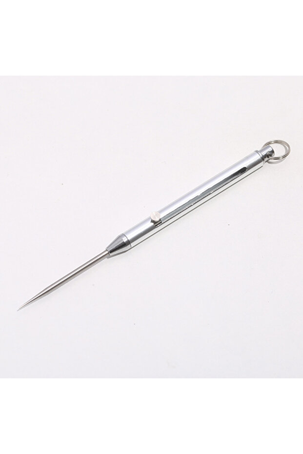 silver Outdoor Camping Tools Toothpick Edc Retractable Toothpick Gift Titanium Alloy Fruit Fork Key